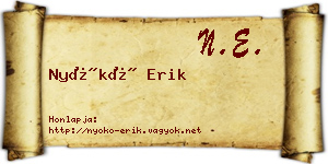 Nyókó Erik névjegykártya
